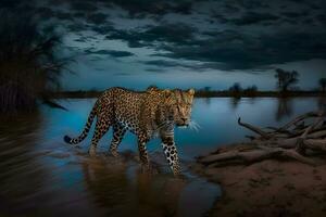 persisch Leopard ist ein großartig Tier von welche es kommt Original- respektieren. neural Netzwerk ai generiert foto