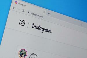 Startseite von instagram Webseite auf das Anzeige von PC, URL - - instagram.com. foto