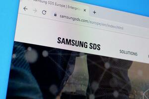 Startseite von Samsung sds Webseite auf das Anzeige von PC, URL - - samsungsds.com. foto