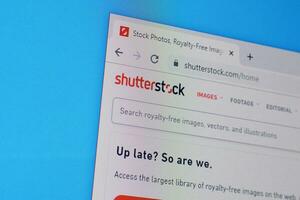 Startseite von Shutterstock Webseite auf das Anzeige von PC, URL - - Shutterstock.com. foto