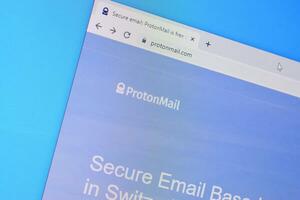 Startseite von Proton Mail Webseite auf das Anzeige von PC, URL - - protonmail.com. foto