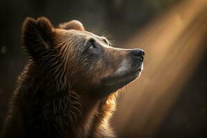 Grizzly Bär im das wild. neural Netzwerk ai generiert foto
