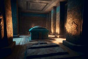 Innere von heilig Gräber im Pyramiden von Gizeh, Ägypten. neural Netzwerk generiert Kunst foto