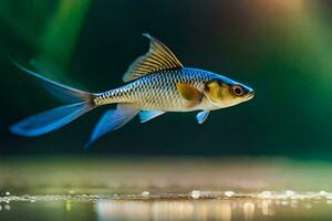 ein Fisch Schwimmen im das Wasser. KI-generiert foto