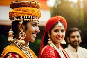 indisch Hochzeit im Mumbai. KI-generiert foto