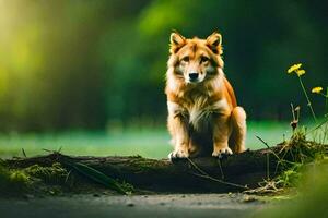 Foto Hintergrund Wald, das Hund, Person, das Wald, das Hund, das Wald, Die. KI-generiert