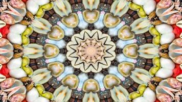 trockene Muscheln und Sterne Kaleidoskop foto