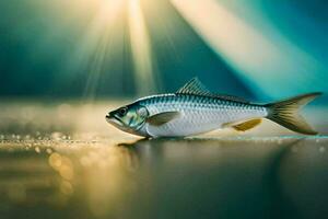 Foto Hintergrund das Sonne, Fisch, Licht, das Meer, das Sonne, das Meer, Die. KI-generiert