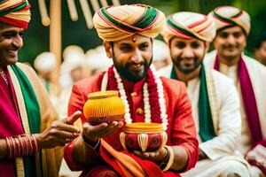 indisch Hochzeit Zeremonie im Mumbai. KI-generiert foto