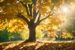 Herbst Baum im das Park. KI-generiert foto