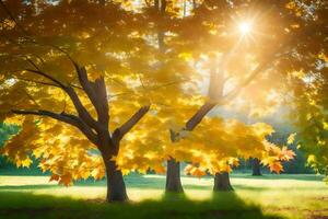 Herbst Bäume im das Park. KI-generiert foto