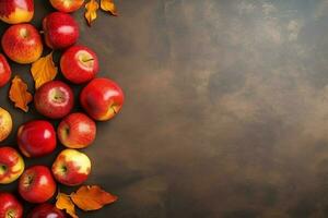 das Erntedankfest Tag oder Herbst Komposition mit Kürbis, Orangen, Blätter oder Hähnchen. das Erntedankfest Essen Konzept durch ai generiert foto