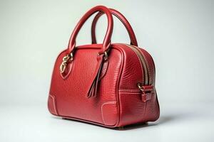 schön Eleganz und Luxus Mode Frauen Handtasche oder Geldbeutel. ein Glanz weiblich Leder Hand gemacht Tasche Konzept durch ai generiert foto