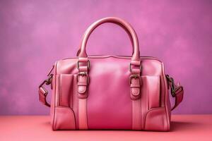 schön Eleganz und Luxus Mode Frauen Handtasche oder Geldbeutel. ein Glanz weiblich Leder Hand gemacht Tasche Konzept durch ai generiert foto