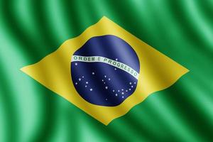 Brasilien-Flagge, realistische Darstellung foto