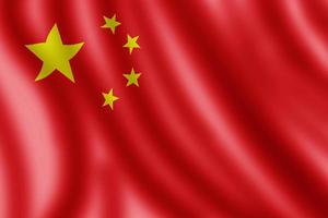 China-Flagge, realistische Darstellung foto