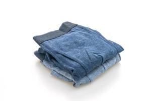 blaue Herrenunterwäsche isoliert auf weißem Hintergrund foto
