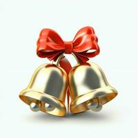 dekorativ Weihnachten Ornament mit Weihnachten golden Glocken oder klimpern Glocken. Weihnachten Dekoration Konzept durch ai generiert foto