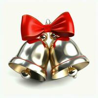 dekorativ Weihnachten Ornament mit Weihnachten golden Glocken oder klimpern Glocken. Weihnachten Dekoration Konzept durch ai generiert foto