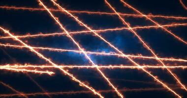 abstrakt Orange Feuer Neon- Energie Linien magisch glühend Hintergrund foto