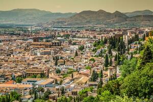 Spanien, Andalusien Region, Granada Stadt, Dorf Panorama von Alhambra Standpunkt foto