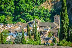 Spanien, Andalusien Region, Granada Stadt, Dorf Panorama von Alhambra Standpunkt foto
