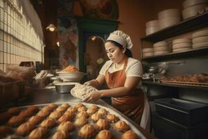 Mexikaner Gebäck Kochen. generieren ai foto