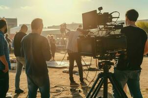 Film Schießen Mannschaft arbeiten. generieren ai foto