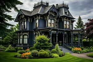grandios schön viktorianisch süß Villa. generieren ai foto