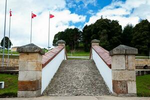 das berühmt historisch Brücke von Boyaca im Kolumbien. das kolumbianisch Unabhängigkeit Schlacht von Boyaca dauerte Platz Hier auf August 7, 1819. foto