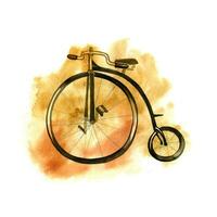 Aquarell Illustration von Jahrgang alt retro Fahrrad foto