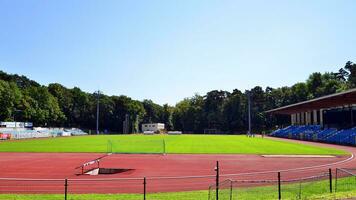 Swinemünde, Polen. 15 August 2023. Fußball Fußball Spiel Tonhöhe. kommunale Stadion. foto