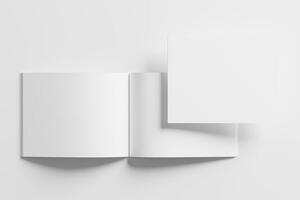 uns Brief Landschaft Zeitschrift 3d Rendern Weiß leer Attrappe, Lehrmodell, Simulation foto