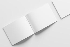 uns Brief Landschaft Zeitschrift 3d Rendern Weiß leer Attrappe, Lehrmodell, Simulation foto