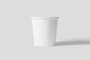 4 Unzen Papier Tasse zum Tee Kaffee Weiß leer 3d Rendern Attrappe, Lehrmodell, Simulation foto