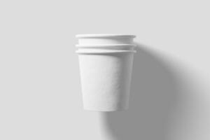 4 Unzen Papier Tasse zum Tee Kaffee Weiß leer 3d Rendern Attrappe, Lehrmodell, Simulation foto