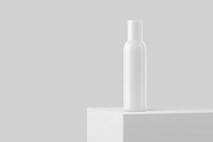 Kosmetika Flasche Krug Verpackung 3d Rendern Weiß leer Attrappe, Lehrmodell, Simulation foto