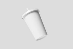 Papier trinken Tasse Weiß leer 3d Rendern Attrappe, Lehrmodell, Simulation foto