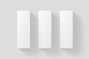 lange Rechteck Box Weiß leer 3d Rendern Attrappe, Lehrmodell, Simulation foto