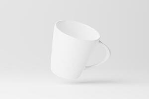 Keramik Becher Tasse zum Kaffee Tee Weiß leer 3d Rendern Attrappe, Lehrmodell, Simulation foto