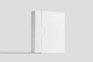 Software Box mit Unterhose Fall Weiß leer 3d Rendern Attrappe, Lehrmodell, Simulation foto