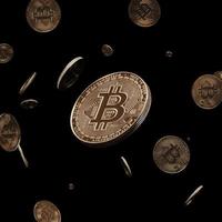 3D-Render-Bitcoin-Konzept. neues virtuelles Geld. Kryptowährung foto
