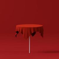 3D-Render-Objekt aus rotem Samtvorhang, Podium foto