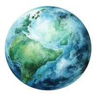 Aquarell Erde Planet isoliert foto