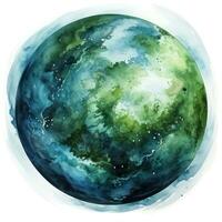 Aquarell Erde Planet isoliert foto