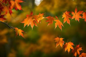Herbst Blätter sind fliegend im das Luft. KI-generiert foto