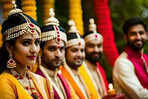 indisch Hochzeit im Bangalore. KI-generiert foto