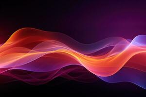 ein visuell von Musik- Wellen von ein Orange Hintergrund foto