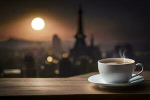 Kaffee auf das Balkon. KI-generiert foto