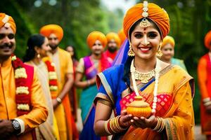 indisch Hochzeit im Bangalore. KI-generiert foto